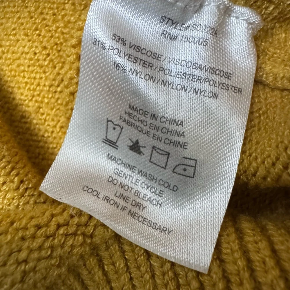 Anthropologie x DRA Los Angeles Cable Knit Fisherman Sweater Yellow Ruffle XS